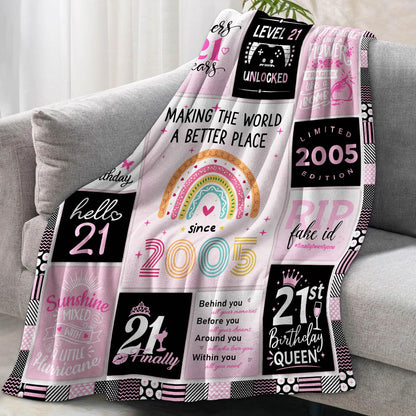 21st Birthday Gift for Her - 21 Year Old Birthday Gift for Her - Gifts for 21st Birthday Female - 21st Birthday Gifts for Women/Daughter - 21st Birthday Gift Ideas Blanket 60"X50"