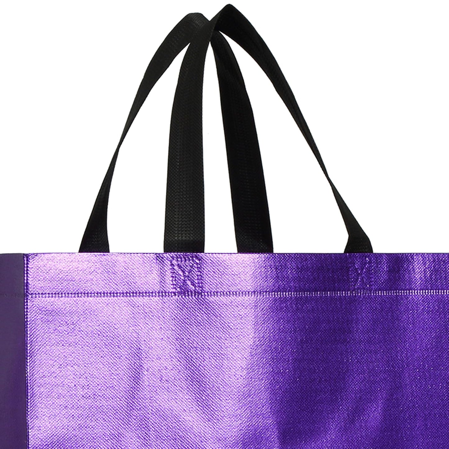 Tosnail 20 Packs Large Reusable Gift Bags with Handles, Party Favor Bag, Goodie Shopping Tote, Present Wrap for Weddings, Birthdays, Party, Event - Purple