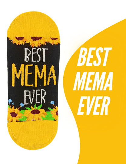 InnoBeta Mema Gifts, Mothers Day Gifts for Mema, One Size Crew Socks on Mother's Day, Christmas, Birthday