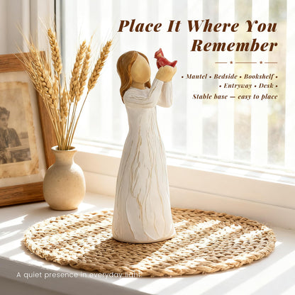 Cardinal Gifts for Women Angel Cardinal Figurine Decor Memorial Sympathy Gifts for Loss of Loved One Holding Hope