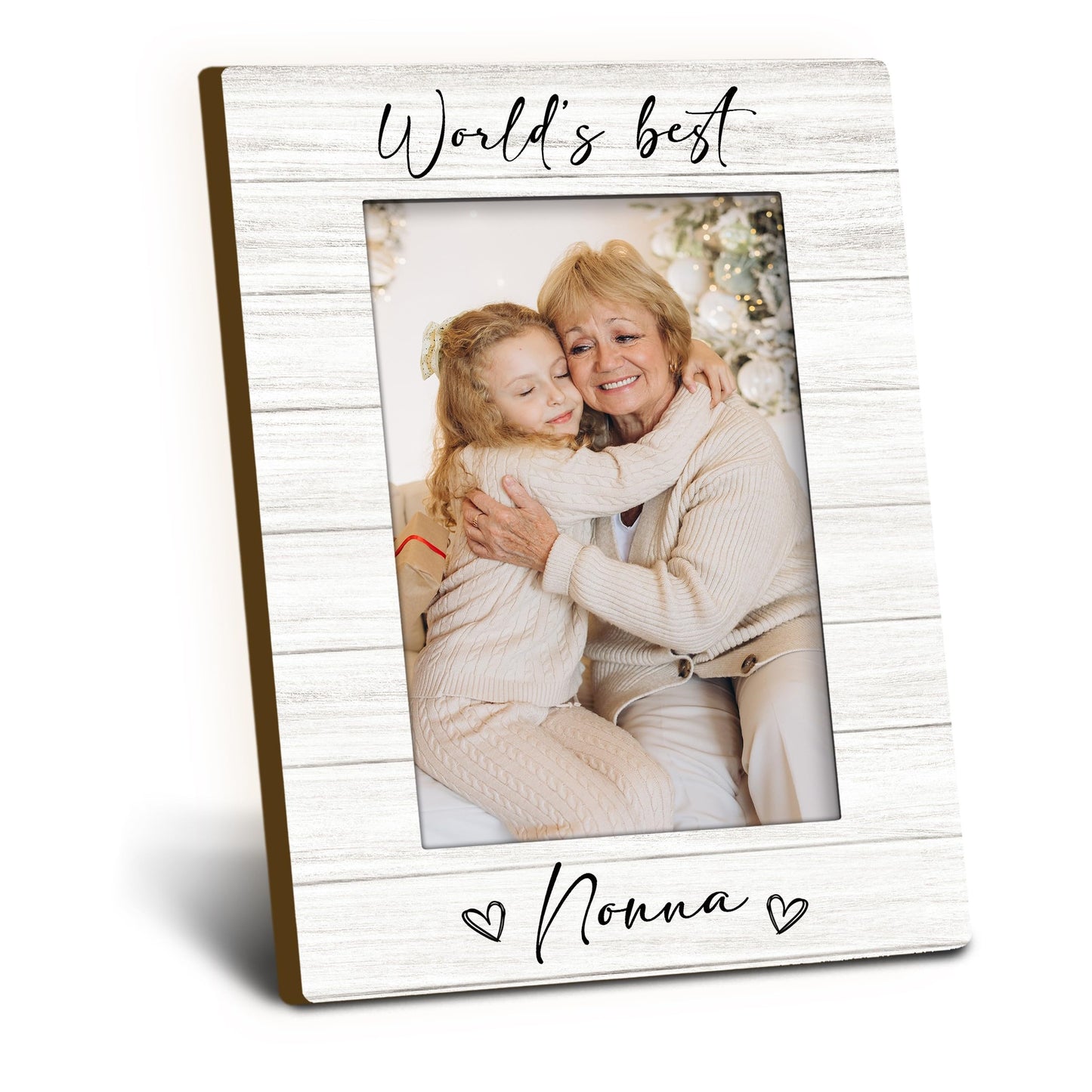 Nonna Grandma 4x6 Picture Frame, Mother's Day Gifts for Grandma Birthday Wooden Picture Frame, Best Grandmother Gifts, World's Best Nonna Decorative Photo Frames for Table Desk Decor