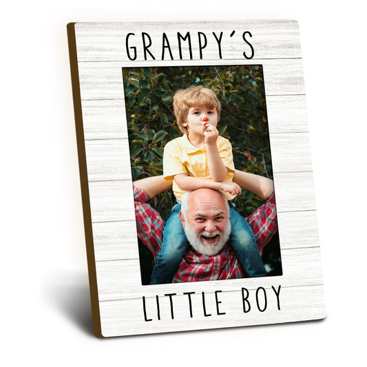 Grampy Gifts Picture Frame 4x6, Grampy Wooden Picture Frame, Christmas Fathers Day Birthday Gifts for Grampys from Grandson, Grampy's Little Boy Decorative Photo Frames for Table Desk Decor