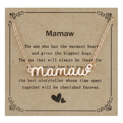 Mamaw Gifts Necklace from Grandkids for Birthday Women Best Mothers Day Jewelry Mamaw Necklace