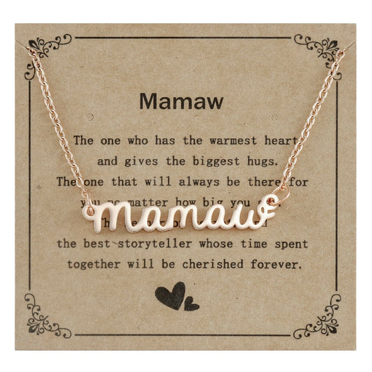 Mamaw Gifts Necklace from Grandkids for Birthday Women Best Mothers Day Jewelry Mamaw Necklace