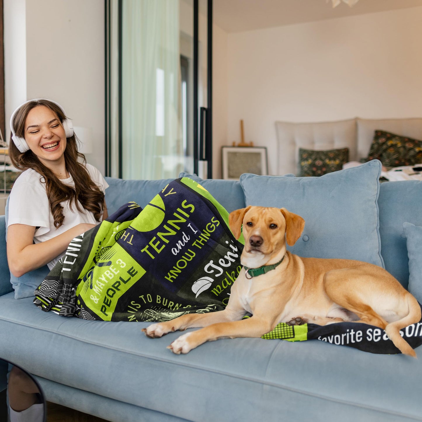 Unique Tennis Gifts Women/Men/Girls/Boys, Funny Tennis Players/Lover Gift Ideas, Tennis Accesories/Stuff for Party, Tennis Themed Soft Blanket 50'' x 60''