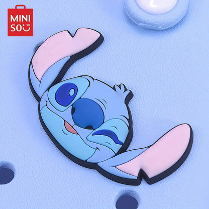 MINISO Disney Lilo & Stitch Series EVA Tote Bag, Light Blue, Stitch Character Theme, Decorative Starfish and Pearl Accents