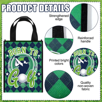 Estune 24 Pcs Golf Party Favor Bags Golf Gift Goodie Bags Treat Candy Non Woven Wrapping with Handles Tote for Sports Birthday Party Supplies Sports Theme Decorations