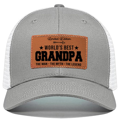 Men's Hat Gifts - Men Cap Gifts for Christmas Father's Day Birthday Trucker Hat Leather Pattern Baseball Cap