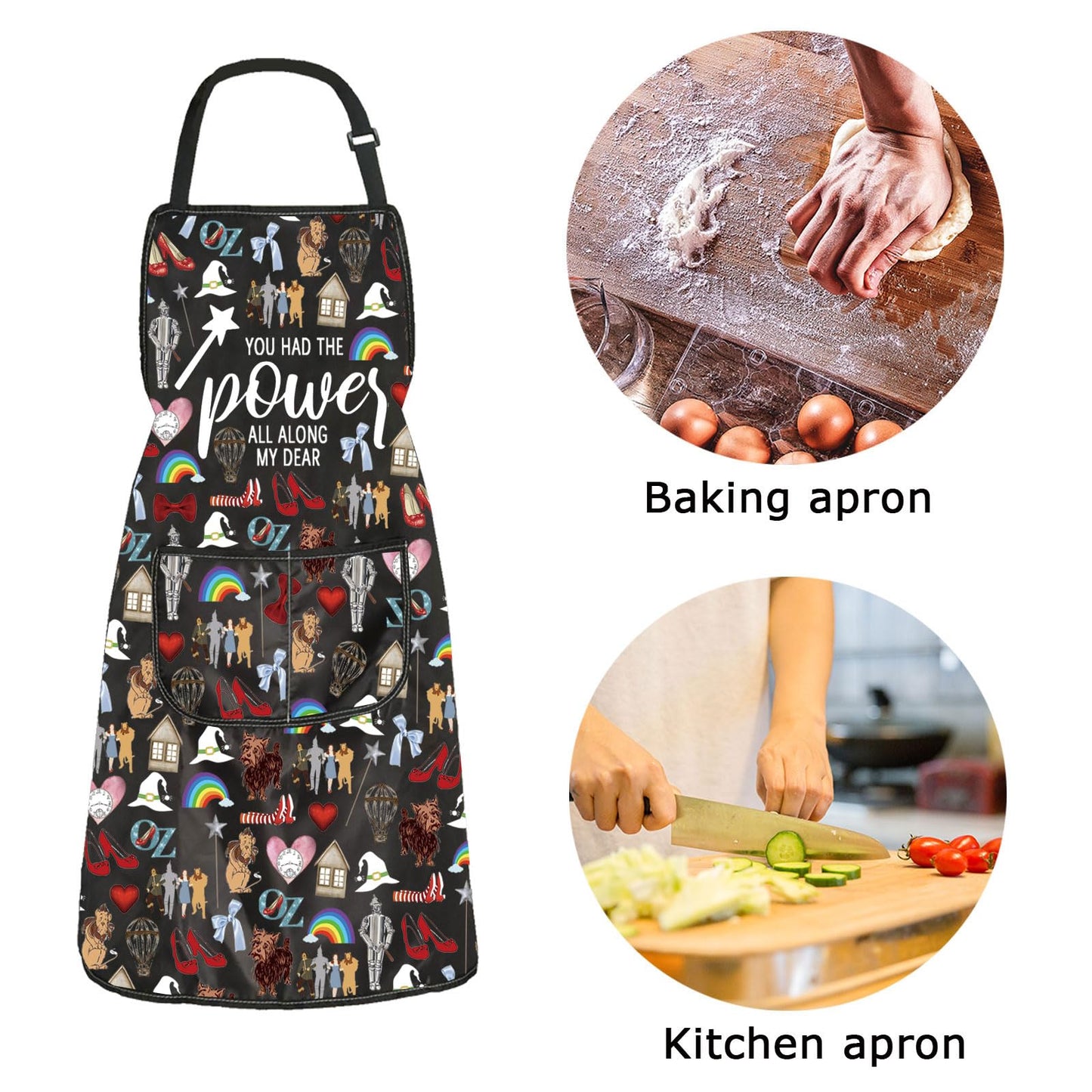 ZJXHPO Wizard TV Show Kitchen Apron You Had The Power All Along My Dear Apron OZ Kitchen Decor Wizard Housewarming Gift (The Power Apron)