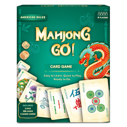 Gouda Games Mahjong Go! Card Game – Classic Mahjong Reimagined as a Card Game, American-Style Rules Inspired Strategy Game, Fast-Paced & Travel-Friendly, 4 Players, Gift for Adults & Teens