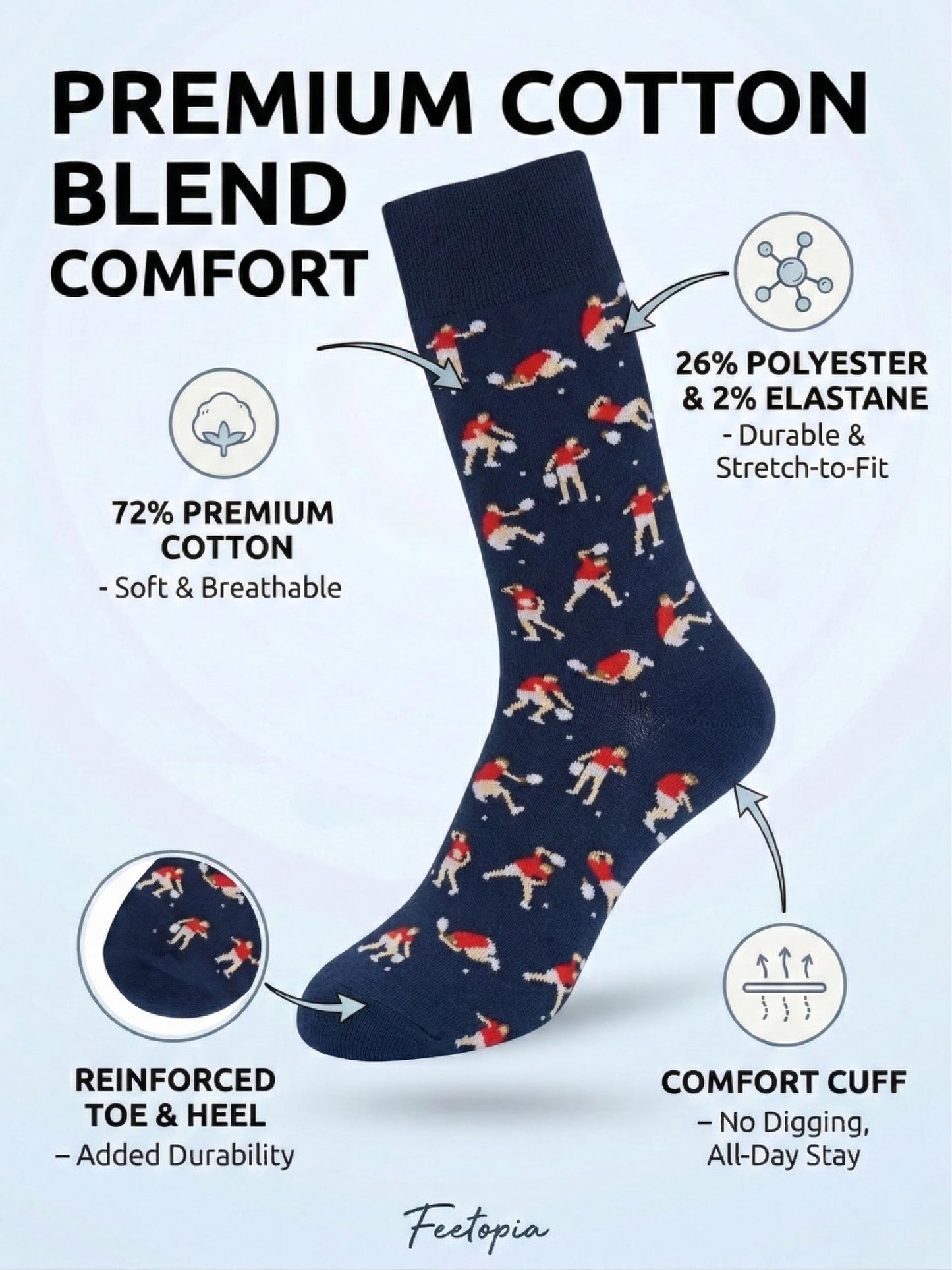 Socks with Frustrated Tennis/Pickleball Player/Drinker Design, Novelty Cotton Screw Socks for Men, Size 8-13