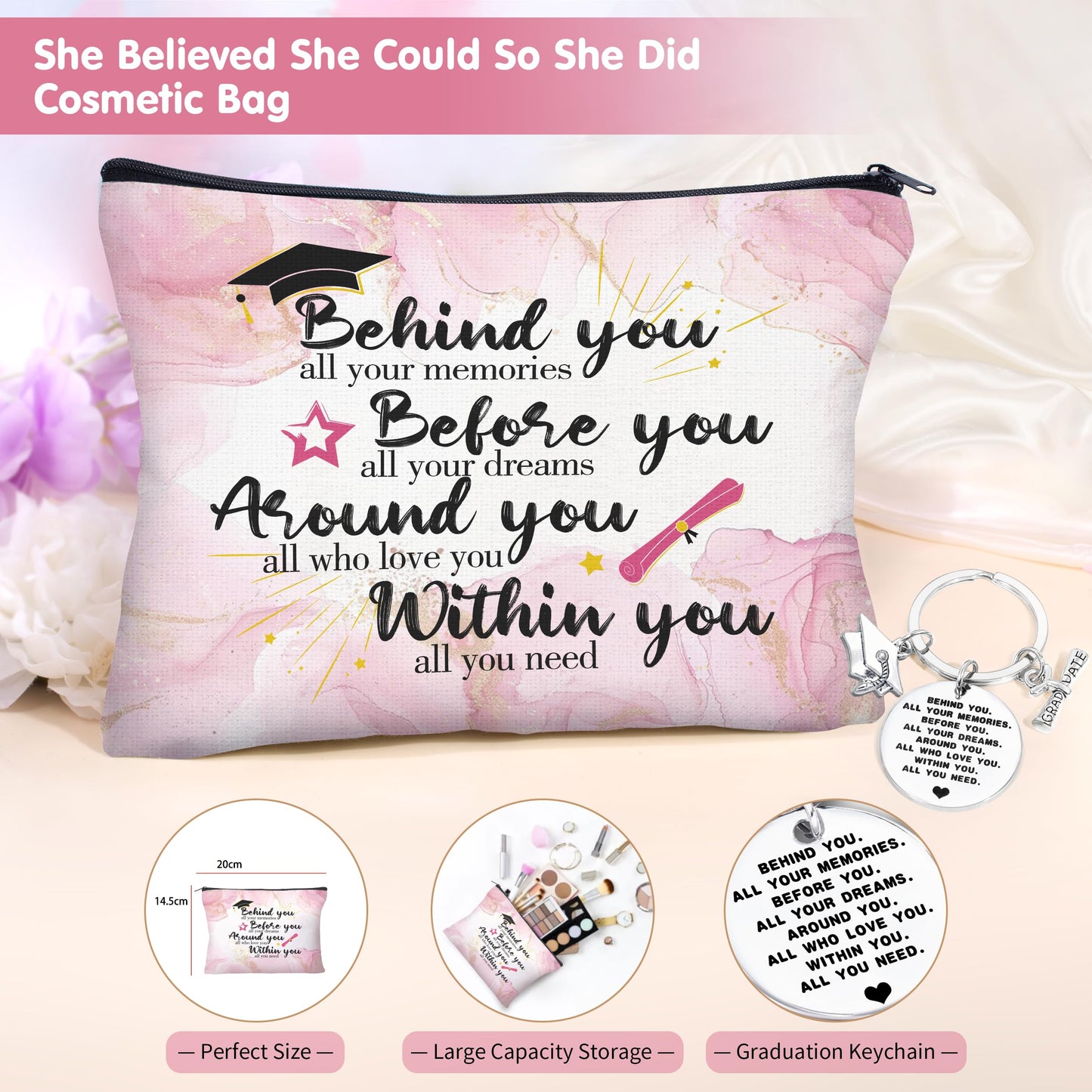 GEMWAVE Graduation Gifts for Her 2026,Class of 2026 The Tassel was Worth The Hassle-Graduation Coffee Mug Candles Keychain Set- College Student Gifts for Women