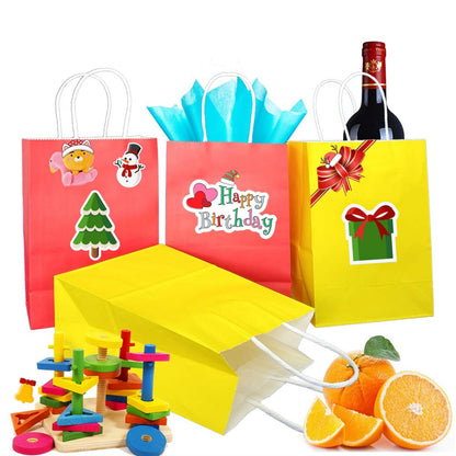 ADIDO EVA 50 Pcs Small Gift Bags Teal Blue Kraft Paper Bag Turquoise Gift Bags with Handles for Party Favors (8.2 x 6 x 3.1 In)