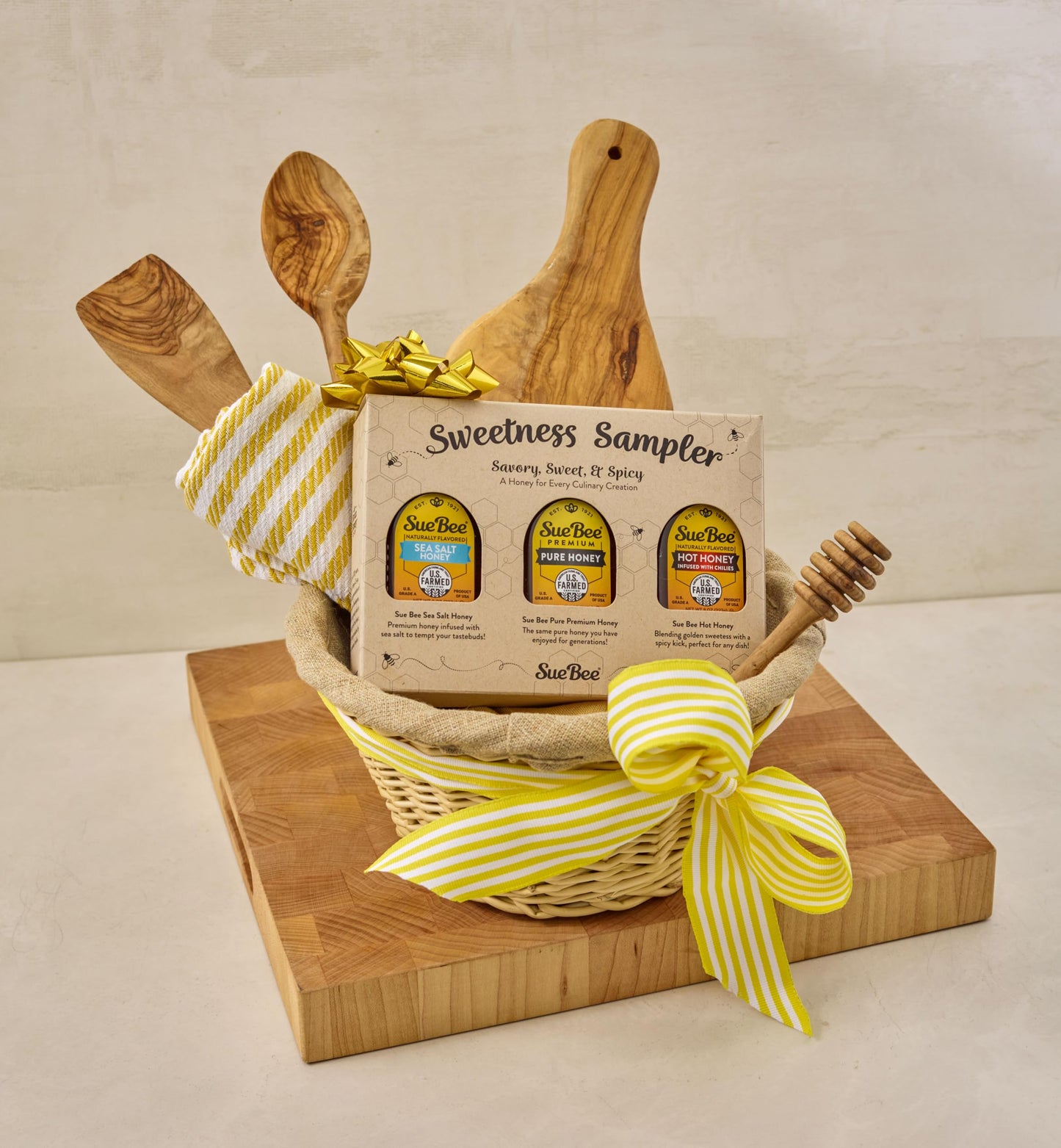 Sue Bee® Sweetness Sampler – 3 Pack Honey Gift Set | Original, Hot & Sea Salt | Pure U.S. Farmed Certified | Gourmet Gift Set for Foodies, Cooking, Tea, Charcuterie & Holiday Gifting 8 Ounce (Pack of 3)