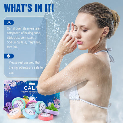 CalmNFiz Shower Steamers Aromatherapy 8 Pack – Gifts for Women, Shower Bombs with Essential Oils, Self Care Relaxation, Easter Basket Stuffers, Birthday Gifts for Mom Wife