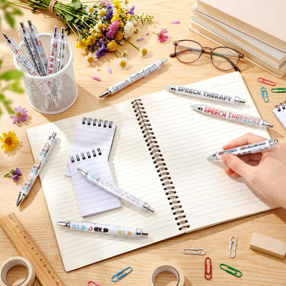 Motipuns 12 Pcs Speech Language Pathologist Gifts SLP Ballpoint Pens Speech Therapist Appreciation Gift SLP Birthday Party Favors Thank You Bulk Pens for Women Medical Staff Office Holiday Supplies