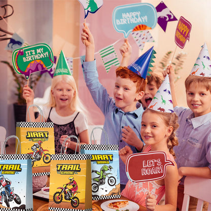 Dirt Bike Party Favor Bags, 24 Pcs Dirt Bike Party Bags Set Motorcycle Themed Party Favor Bags, Dirt Bike Party Gift Treat Bags Goodie Bags for Dirt Bike Birthday Party Decorations