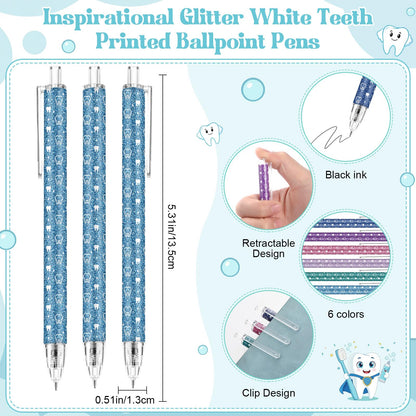 Sinload 24 Sets Oral Health Month Gifts Dental Gifts Teeth Ballpoint Pens with Thank You Cards Dental Appreciation Gift for Dentist Assistant Hygienist Nurse Student Graduation Cna Week Teacher