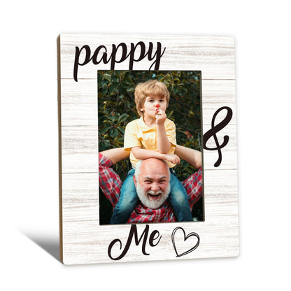 Pappy Gifts Picture Frame 5x7, Pappys Photo Frame, Christmas Fathers Day Birthday Gifts for Pappys from Grandkids Grandchildren, Pappy and Me Wooden Picture Photo Frames for Desk Room Decor