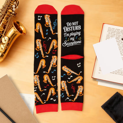 ZAGKOO Gifts for Guitar Players Rock And Roll Music Lovers Saxophone Trombone - Funny Socks for Men Women - Fathers Day Ideas