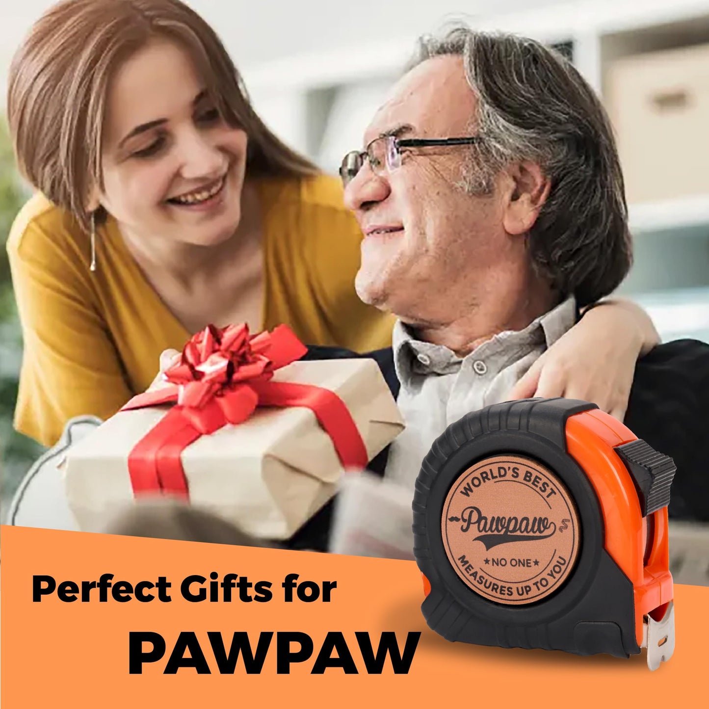 Pawpaw Gifts, Gift for Pawpaw from Kids, Measuring Tape 16ft for Men, Ideal for Birthday, Fathers Day, Christmas, Retractable Digital Carpenter Tool