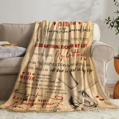 Wife Birthday Gifts from Husband Ideas - Happy Wedding Anniversary Romantic Gifts for Women - I Love You Gift for Her - Mothers Day Birthday Presents for Her - to My Wife Blanket 50"x60"