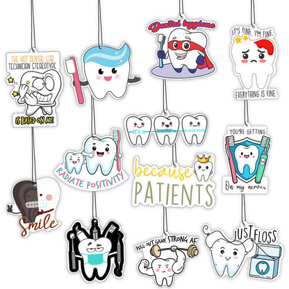 Siifert 24 Pcs Dental Hygienist Gifts for Hygiene Week Funny Air Freshener Car Scented Hanging Tooth Decor for Doctor Nurse Medical Staffs Dentists Assistants Student Teacher Appreciation Gifts