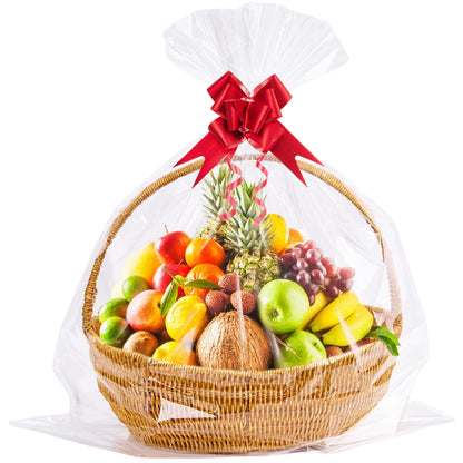 Homrelaxy 22 Pcs 24 x 30 Inches Cellophane Bags for Gift Baskets, Plastic Clear Basket Bags, Cellophane Wrap for Gift Baskets for Birthday, Wedding, Thanksgiving