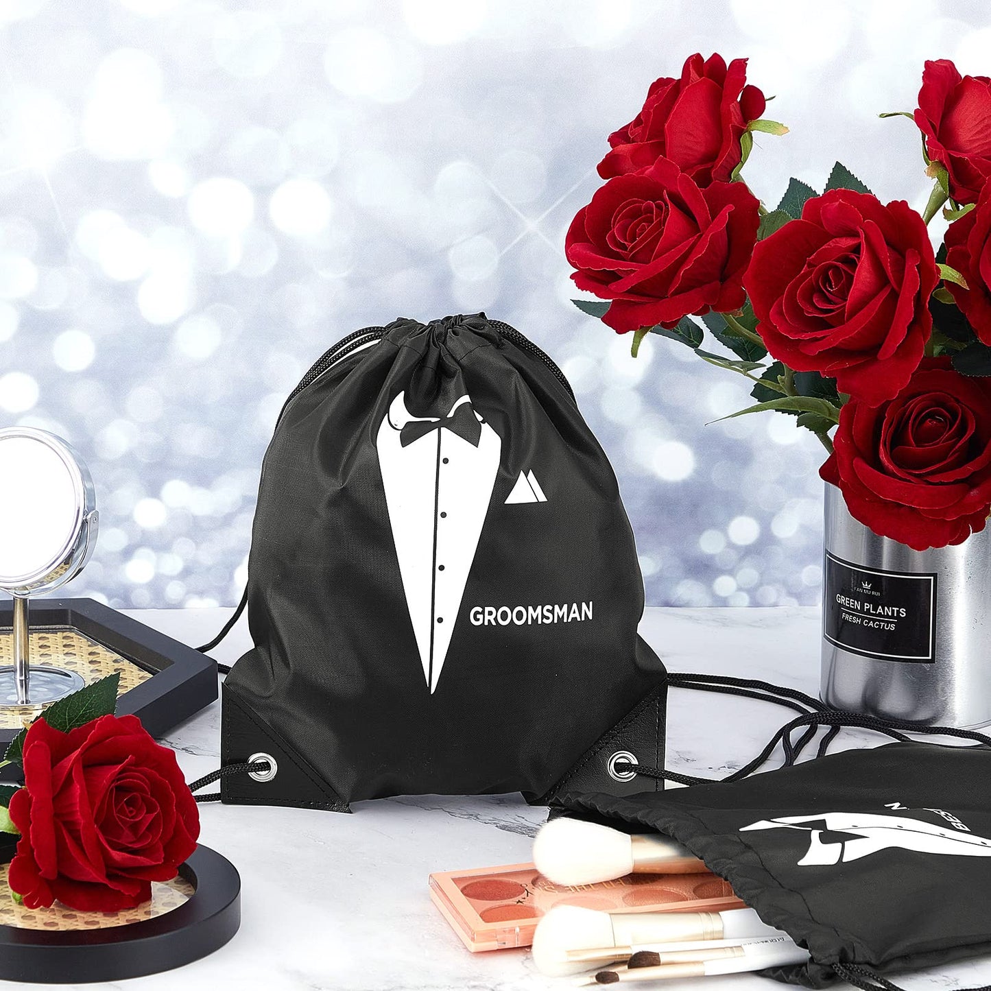 Eccliy 12 Pieces Groomsman Gift Bags for Wedding Include 1 Best Man and 11 Groomsman Proposal Bags Party Favor Bags for Groomsman Father's Birthday Anniversary Wedding Party Supplies