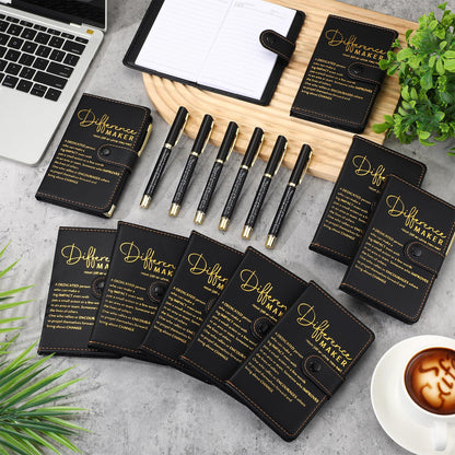 Marspark 10 Set Differen Marker Employee Appreciation Gifts Inspirational A5 Leather Notepad with Motivational Pens Thank You Gifts for Men Women Volunteer Staff Team Office Teacher Father's Day