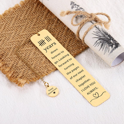 Bronze for 8th Wedding Anniversary - Bookmarks, GIFS for Her & Him Valentine Bookmarks for Couple Husband Wife Parents