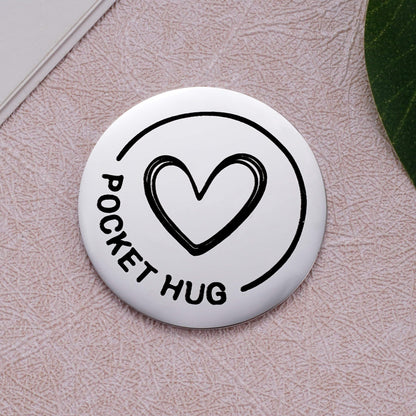 Aesnefe Pocket Hug Token Inspirational Reminder Gifts Mental Health Thinking of You Gift Self Love with PU Leather Keychain