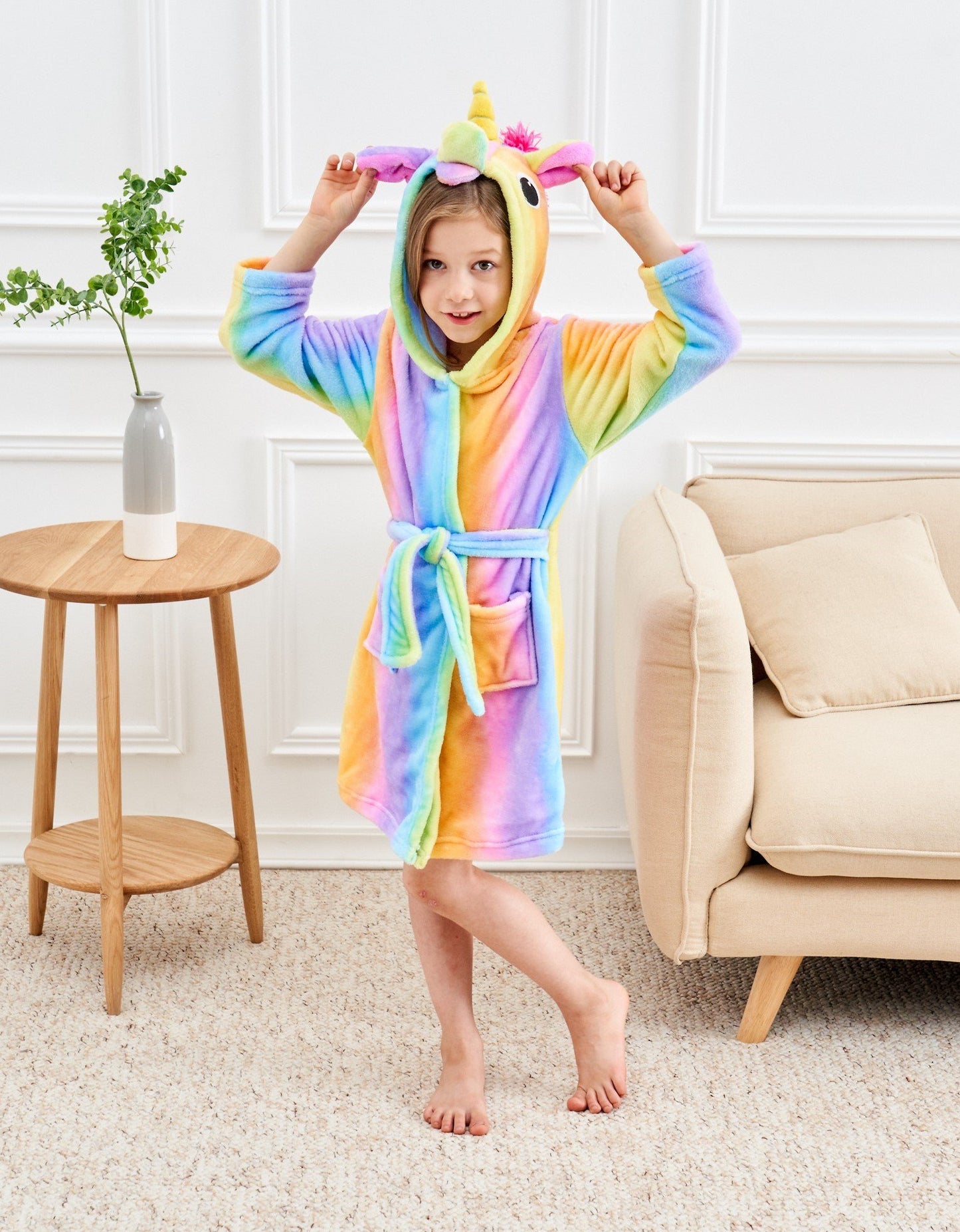 Doctor Unicorn Soft Unicorn Hooded Bathrobe Sleepwear - Unicorn Gifts for Girls