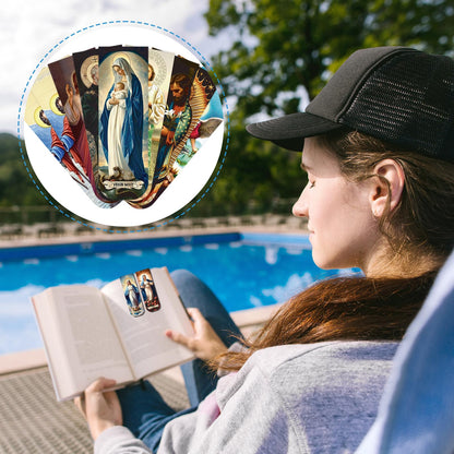 Wxiben Catholic Magnetic Bookmarks Gifts - 30 Pcs Christian Religious Book Mark Magnets Catholic Saints Magnetic Bookmark Jesus Virgin Mary Book Markers Page Clip for Women Men Sunday School Gift