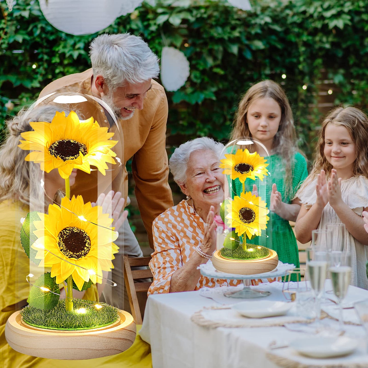 Birthday Gifts for Women Mothers Day Sunflower Gifts for Mom from Daughter, Mom Gifts for Women Sister Grandma Wife Teacher Friends Female,Mothers Day Flowers Gifts,Sunflowers Decor in Glass Dome