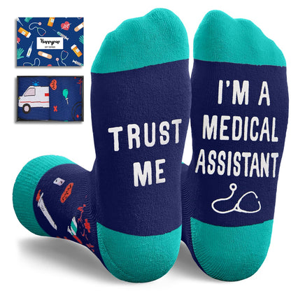 HAPPYPOP EMT Gifts for Men Women - Medical Assistants Gifts Medical Assistants Week Socks