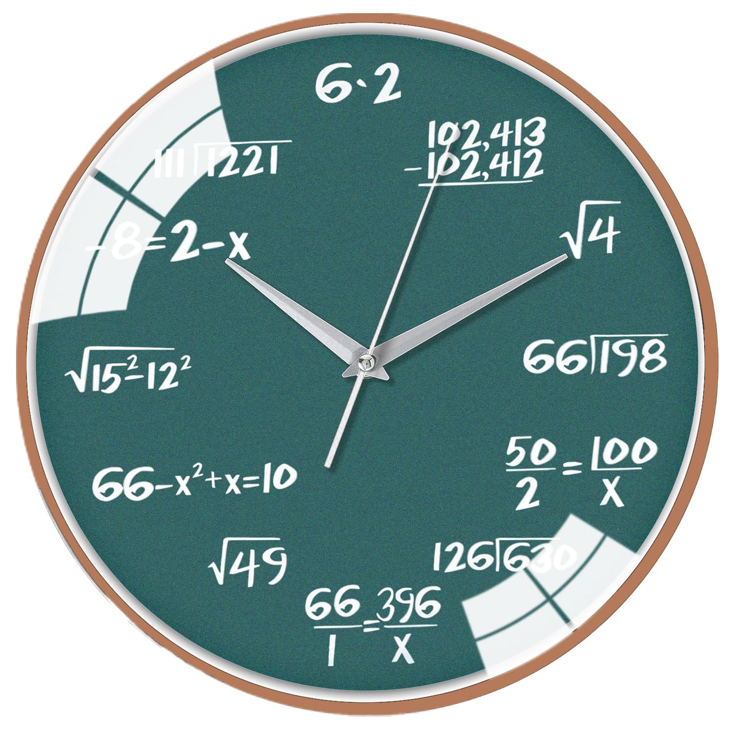 12 Inch Math Wall Clock, Unique Gift for Math Teachers & Students, for Office Classroom/School/Home/Room Wall Decorations(Green, 12 Inch)