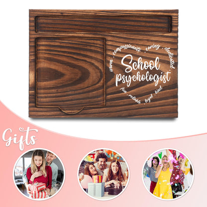 School Psychologist Gifts, School Psychologist Appreciation Gifts, Thank You Gifts, Sticky Note Holder, Post-it Note Dispenser for Desk, Wooden Post-it Note & Pen Holder 6.5" x 4.7" - FTA109