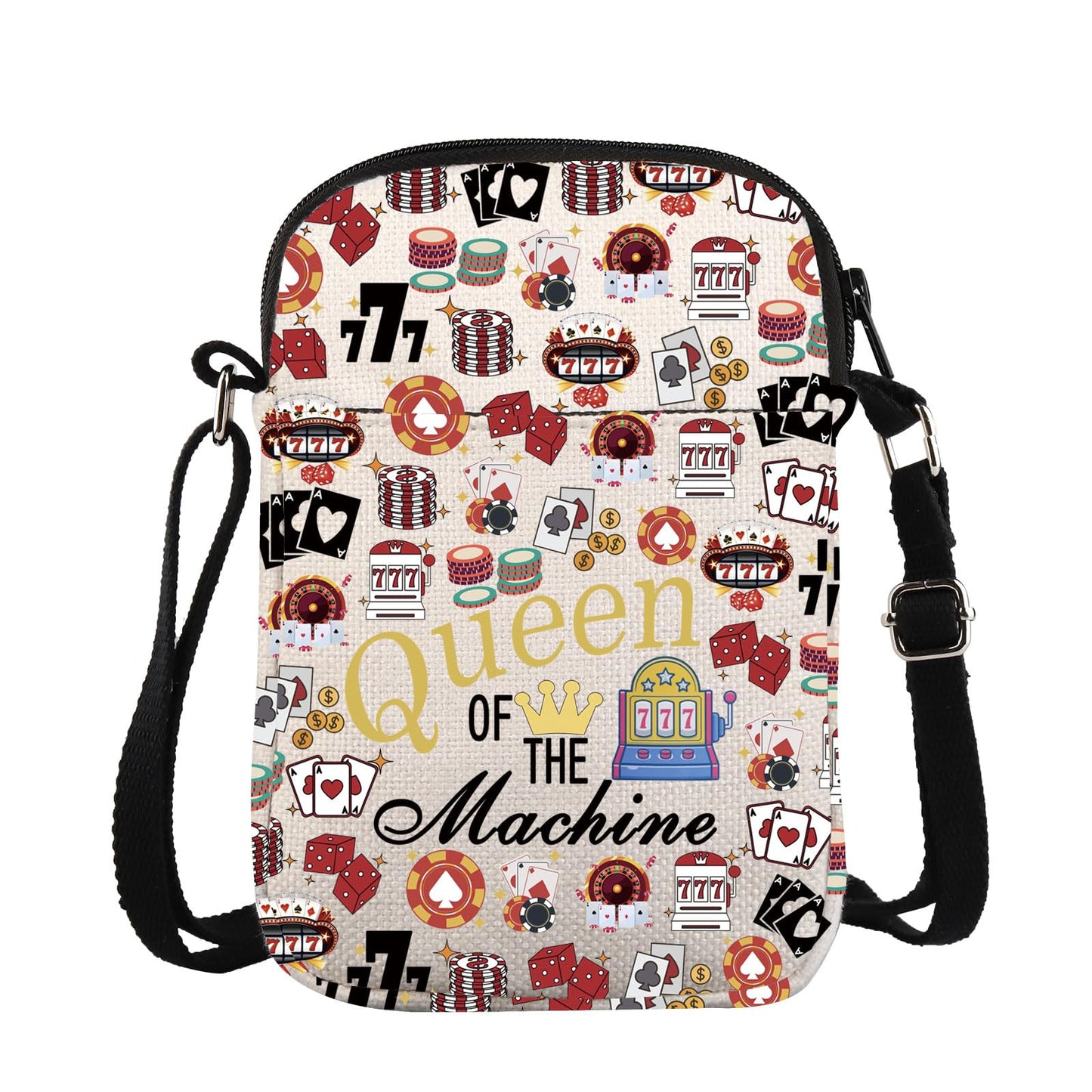 ZJXHPO Casino Cross Body Bag Casino Gambling Lover Gift Queen Of The Machine Messenger Bag Slot Gambling Gift