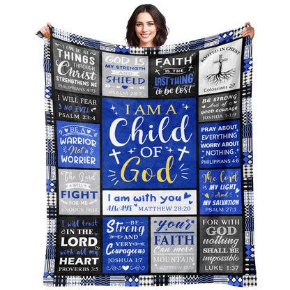 Christian Gifts for Men - Baptism Gifts for Boys & Men - Bible Verse Christian Blanket - Inspirational Birthday Religious Catholic Spiritual & Confirmation Gift for Teen Boys - Baptism Blanket 50"x60"