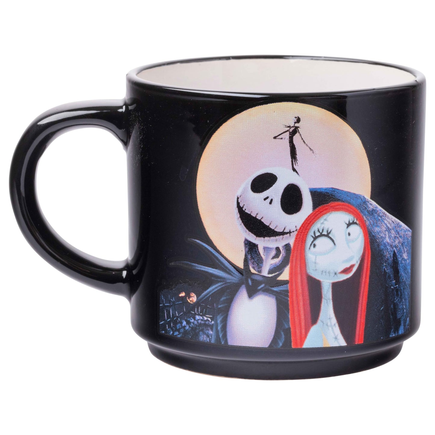 Silver Buffalo Nightmare Before Christmas Jack Sally Scene 4-Pack Ceramic Mug Stack, 10-Ounces, Nightmare Before Christmas 4-Pack Mug Stack, 5 Piece Set