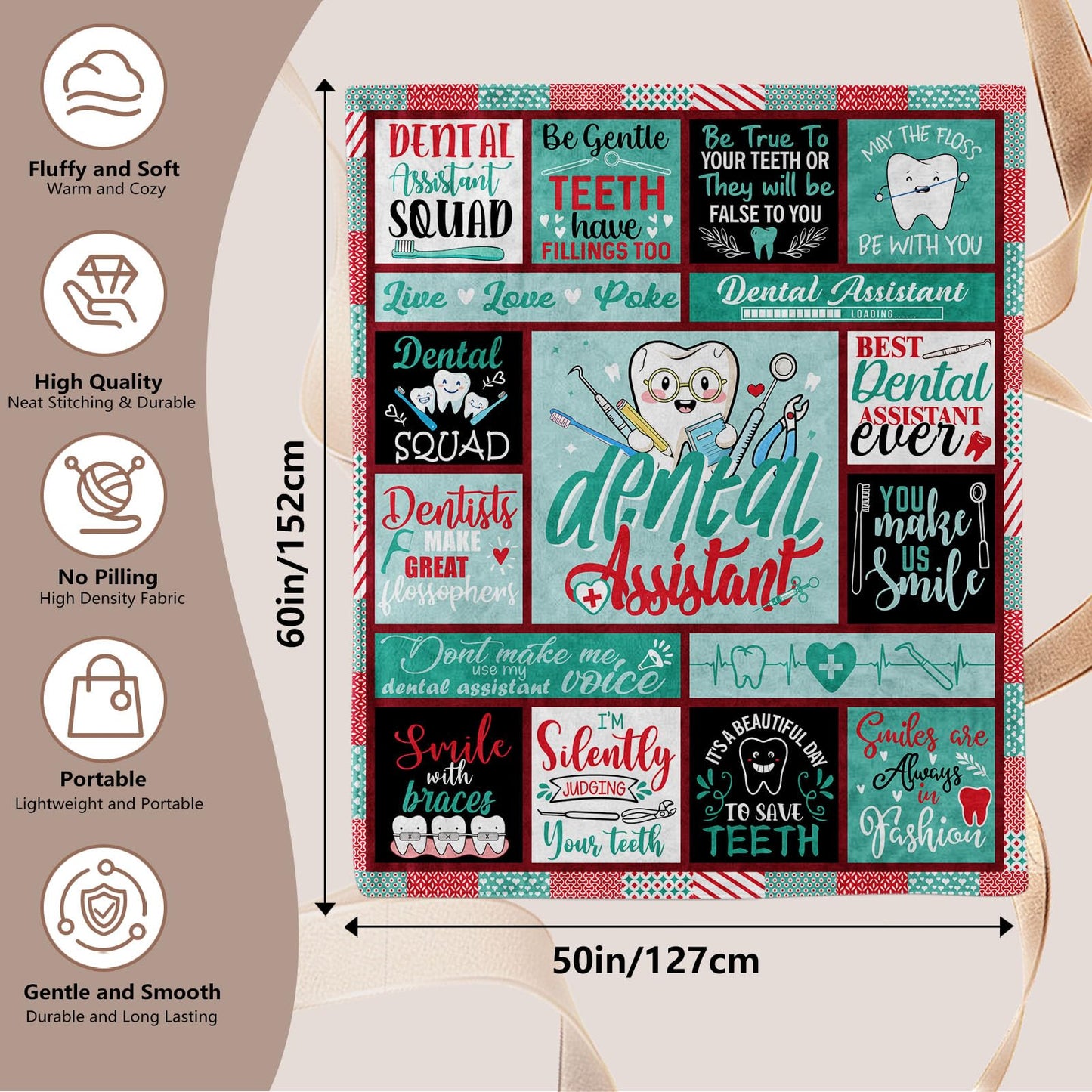 Dental Assistant Gifts,Gifts for Dental Assistants,Dental Assistant Gifts for Women,Dental Assistant Appreciation Gifts,Dental Assistant Week Gifts,Assistant Gifts Blanket 50"X60"