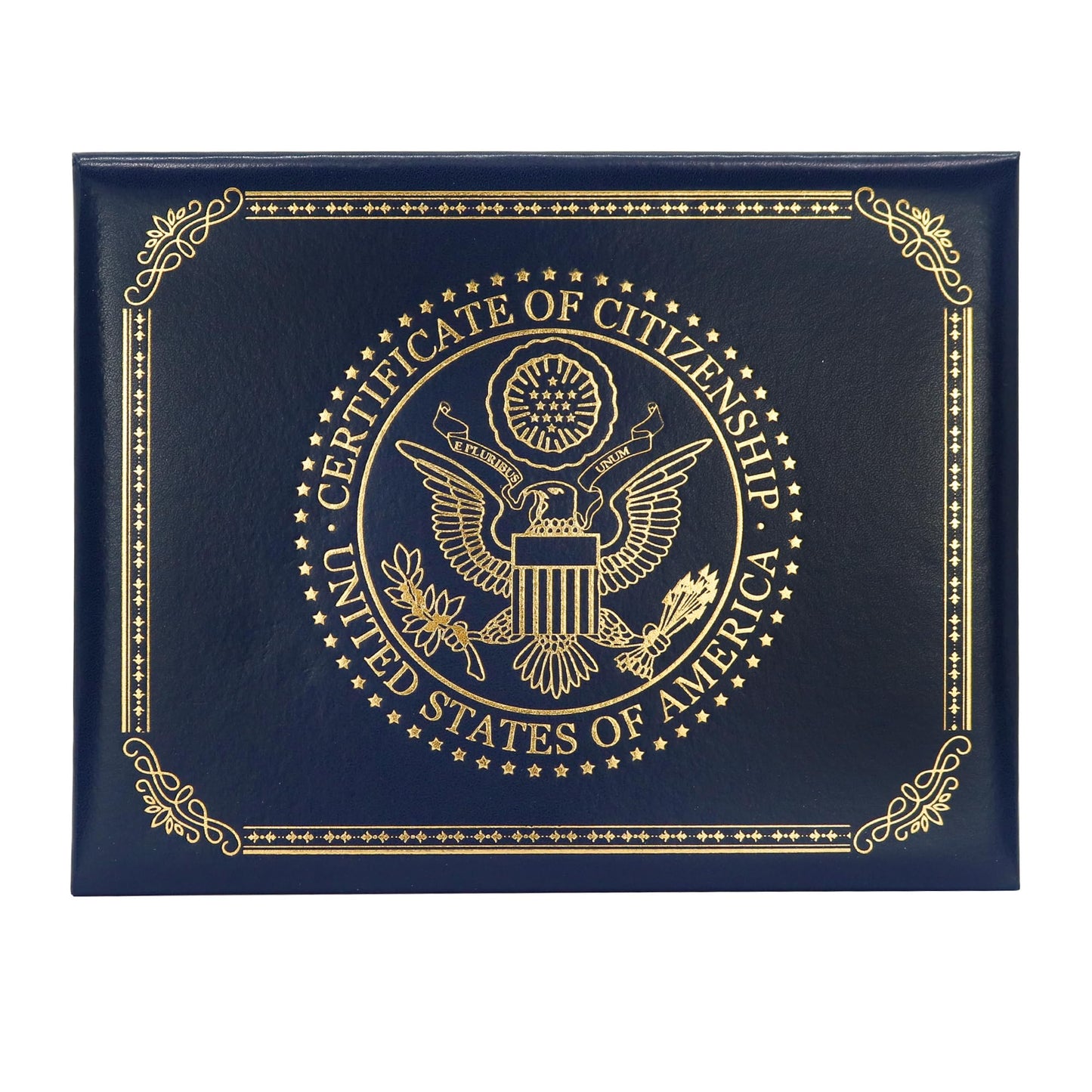 GraduatePro US Citizenship Certificate Holder | US Citizenship Gifts | Naturalization Certificate Padded Cover Printed with Golden Great Seal of The United States