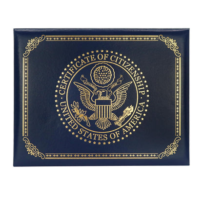 GraduatePro US Citizenship Certificate Holder | US Citizenship Gifts | Naturalization Certificate Padded Cover Printed with Golden Great Seal of The United States