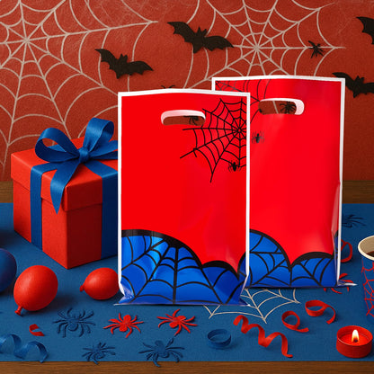 Yzzhaoo 30 Pcs Spider Goodie Bags Party Favors Bags with Handles for Birthday Party Theme Chiristmas Halloween Candy Bag Treat Cookie Gift bags
