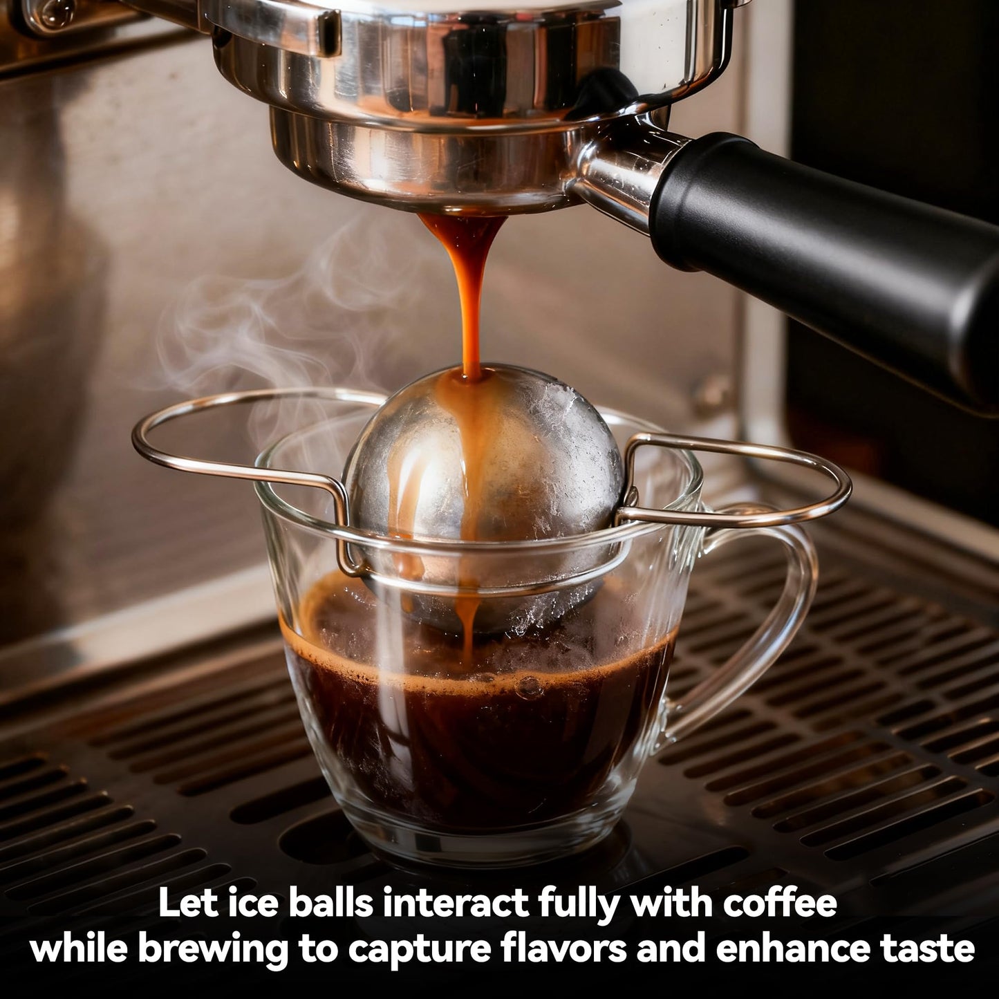Upgrade 2 Pack Espresso Frozen Ball for Espresso Coffee, Stainless Steel Espresso Chilling Ball Espresso Cooler Espresso Machine Accessories