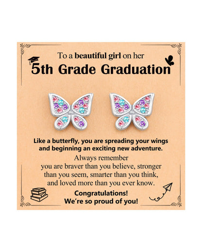UPROMI Hypoallergenic Butterfly Earrings for Daughter/Granddaughter/Niece, Valentines Christmas Birthday Gifts for Girls