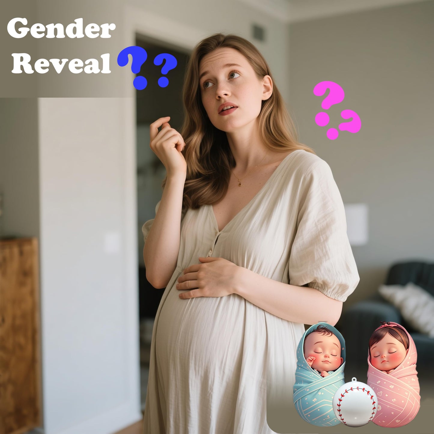 Gender Reveal Baseball with Powder - 2 Pack Gender Reveal Baseballs Filled with Blue and Pink Powder for Boy or Girl Baby Reveal Party Ideas for Decorating