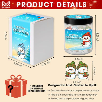 Positive Snowman Jar, 60 Affirmation Cards for Women, Men, Teens & Coworkers, Christmas White Elephant Gifts for Teens, Women - Men, Mom, Teacher, Sisters, Friends, Teen Girl Gifts Trendy Stuff
