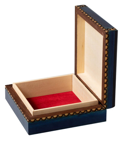 Artisan Owl Polish Handmade Chakra Luna Wooden Box with Vivid Colors